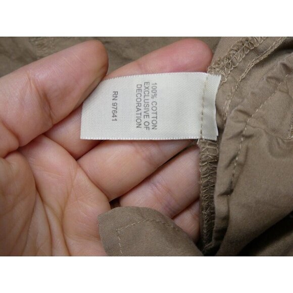 J Jill Pants Size 16 Tan Khaki Beige Cargo Zip pockets Lightweight Cotton Eyelet - Picture 13 of 15